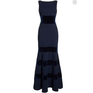 Vince Camuto velvet & scuba crepe mermaid gown 2
